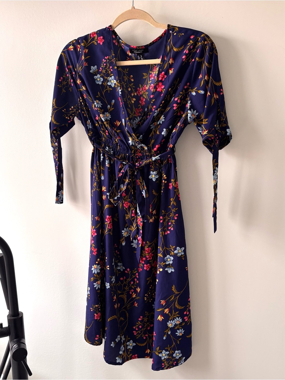 Floral Faux-Wrap Maternity Dress